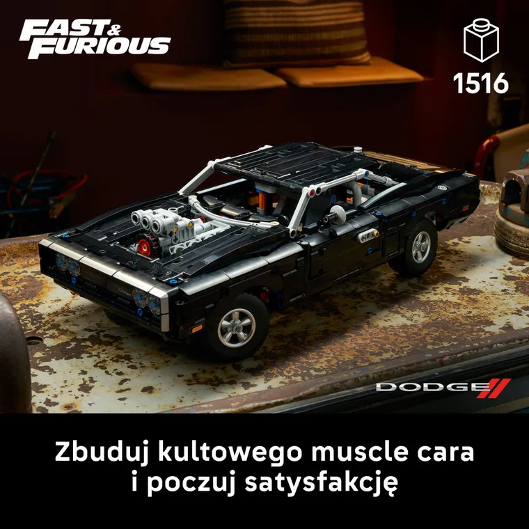 LEGO Technic, Samochód Fast and Furious Dodge Charger R/T, 42231