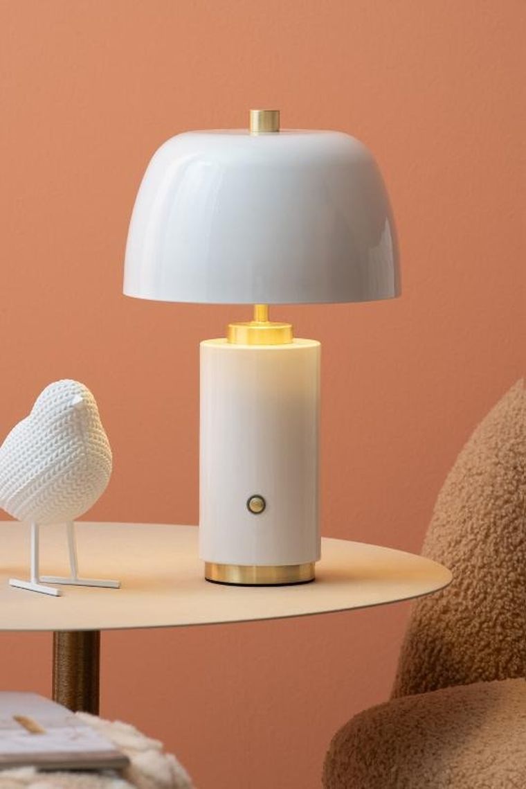 Leitmotiv, lampa stołowa grzybek, Freya, bezprzewodowa, ø 18 cm