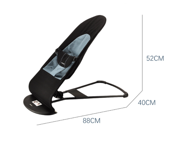Leżaczek, bujaczek dziecięcy, czarny