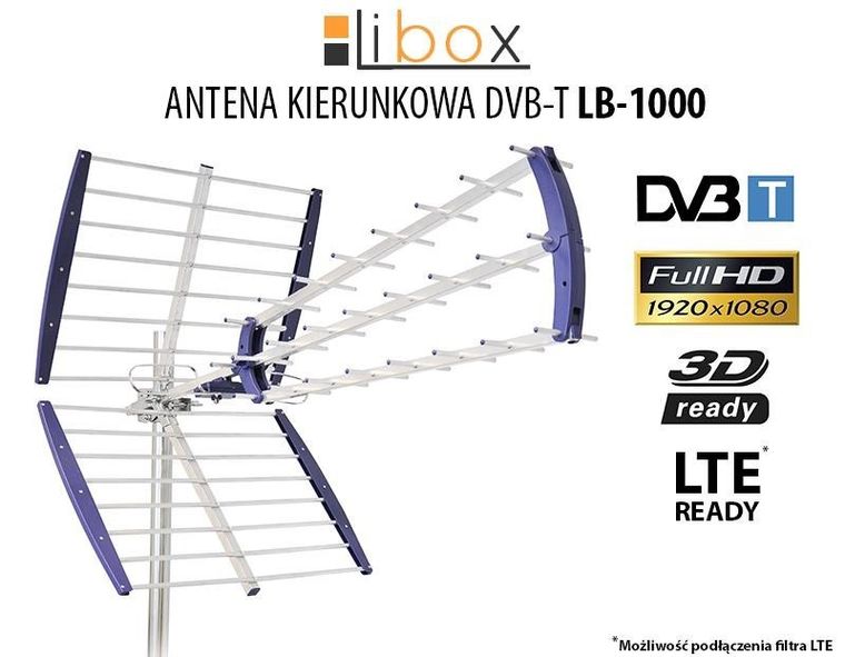 Libox, antena kierunkowa, zewnętrzna, LB1000, 16,5 dB, Typ F