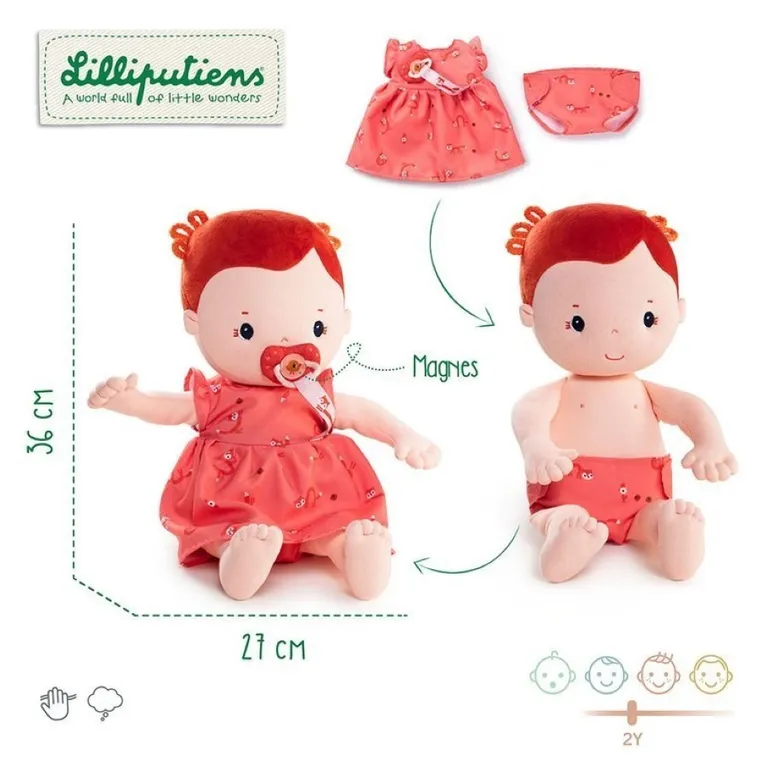 Lilliputiens, duża lalka dzidziuś, Rose, 36 cm, 2 lata+