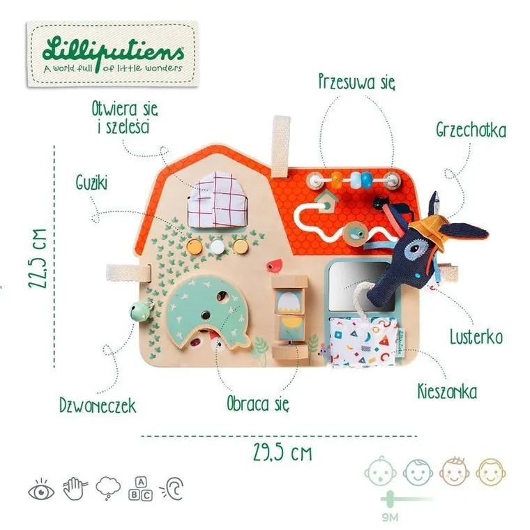 Lilliputiens, Farma, drewniana tablica manipulacyjna, 9 m+