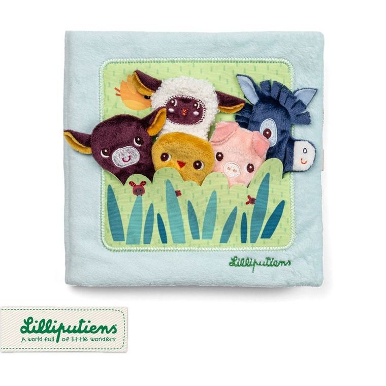 Lilliputiens, Farma, książeczka aktywizująca z mini-pacynkami, 12m+