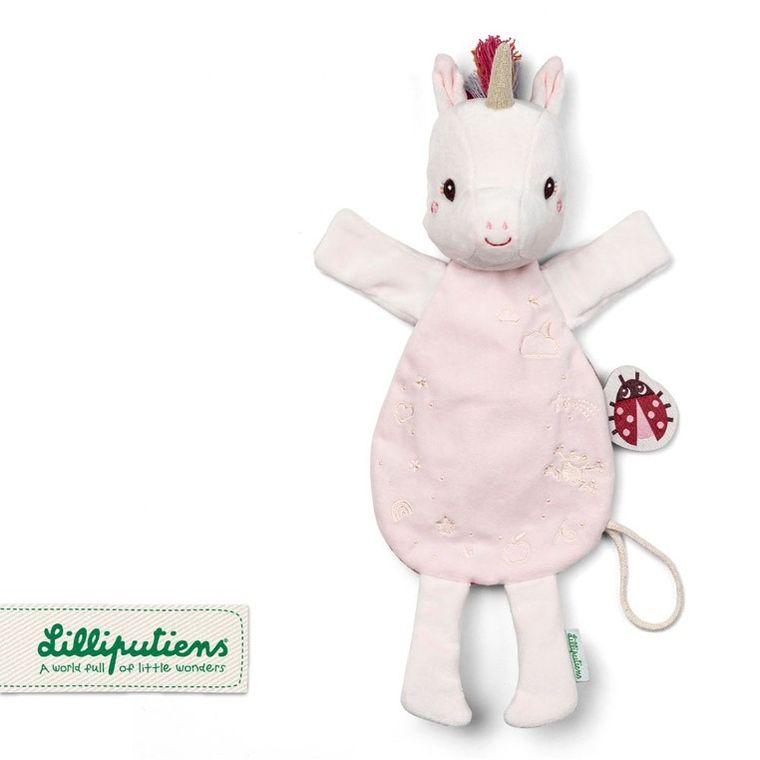 Lilliputiens, Jednorożec Lena, maskotka, komforter, pacynka świecąca w ciemności, 0m+