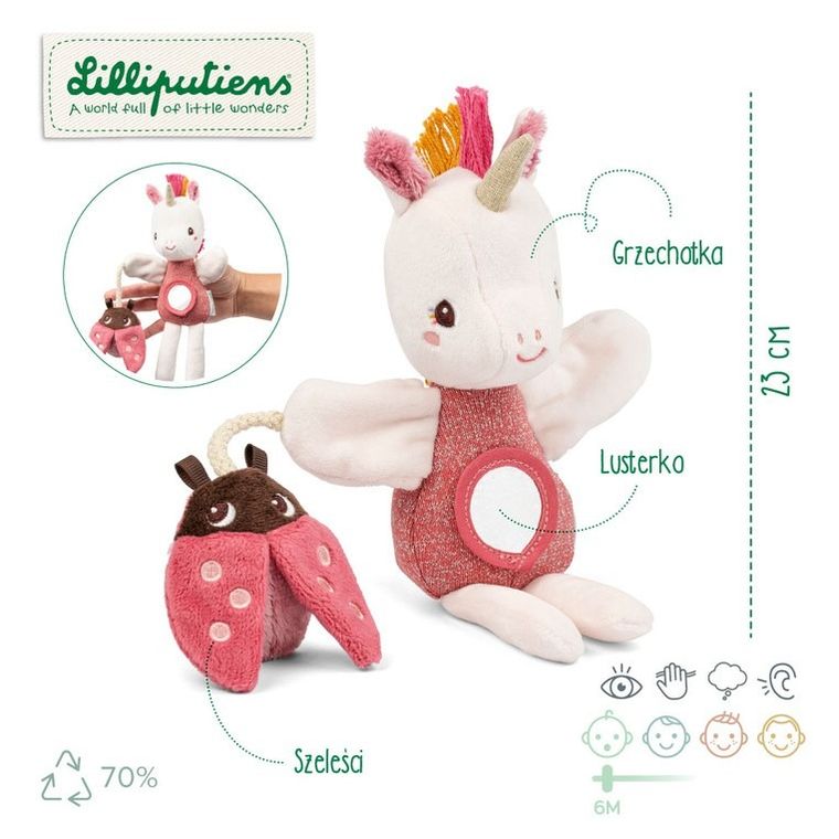 Lilliputiens, Jednorożec Lena, pacynka aktywizująca, 6m+