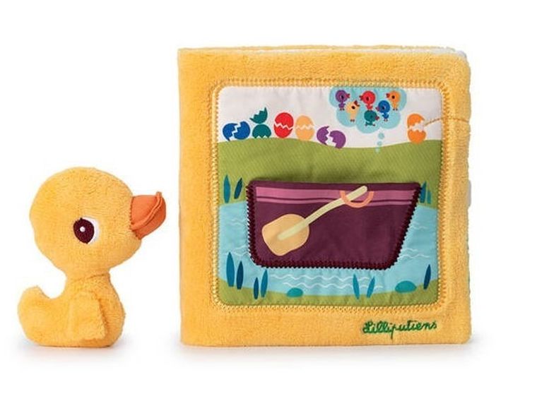 Lilliputiens, Kaczorek Gaspard, Na farmie, książeczka aktywizująca z mini-maskotką, 18m+