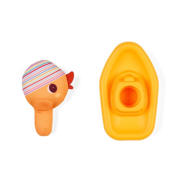 Lilliputiens, Kaczorek Gaspard, zabawka do kąpieli, łódeczka z przytulanką, 6m+