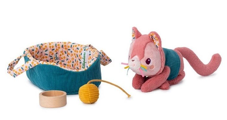 Lilliputiens, Kotka Jeanne, maskotka kotek z koszyczkiem i akcesoriami, 12m+