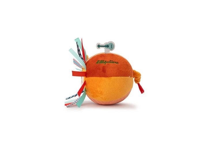 Lilliputiens, Lew Jack, piłeczka sensoryczna z dzwoneczkiem i wypustkami, 6m+