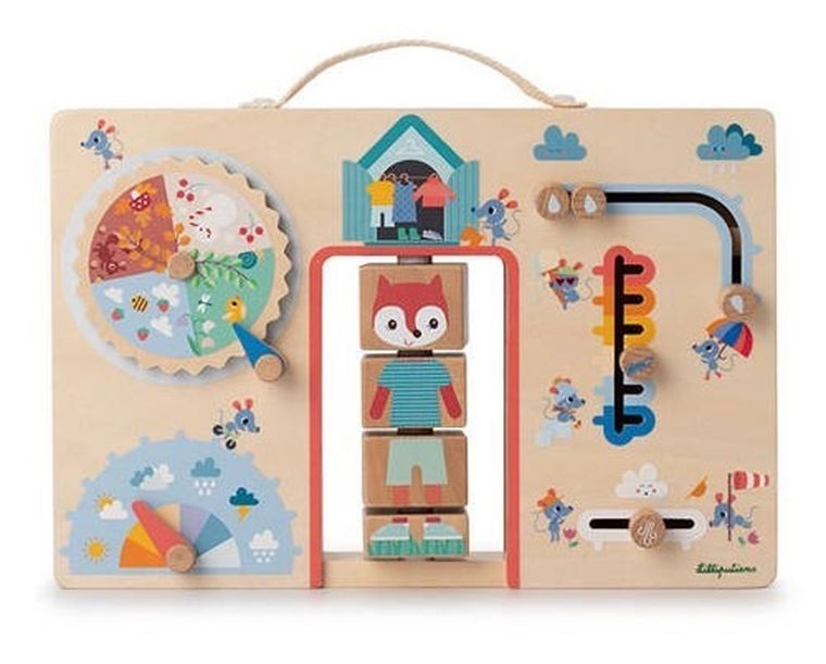 Lilliputiens, Lisiczka Alice, Ubranie na każdą pogodę, drewniana tablica manipulacyjna, 2l+