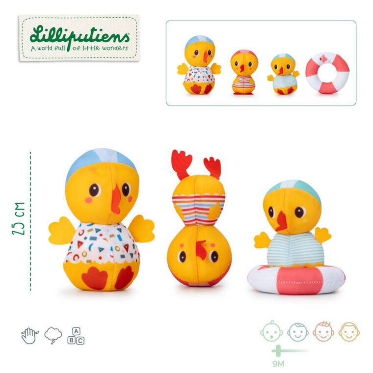 Lilliputiens, Nauka pływania, 3 kaczuszki do kąpieli, 9m+