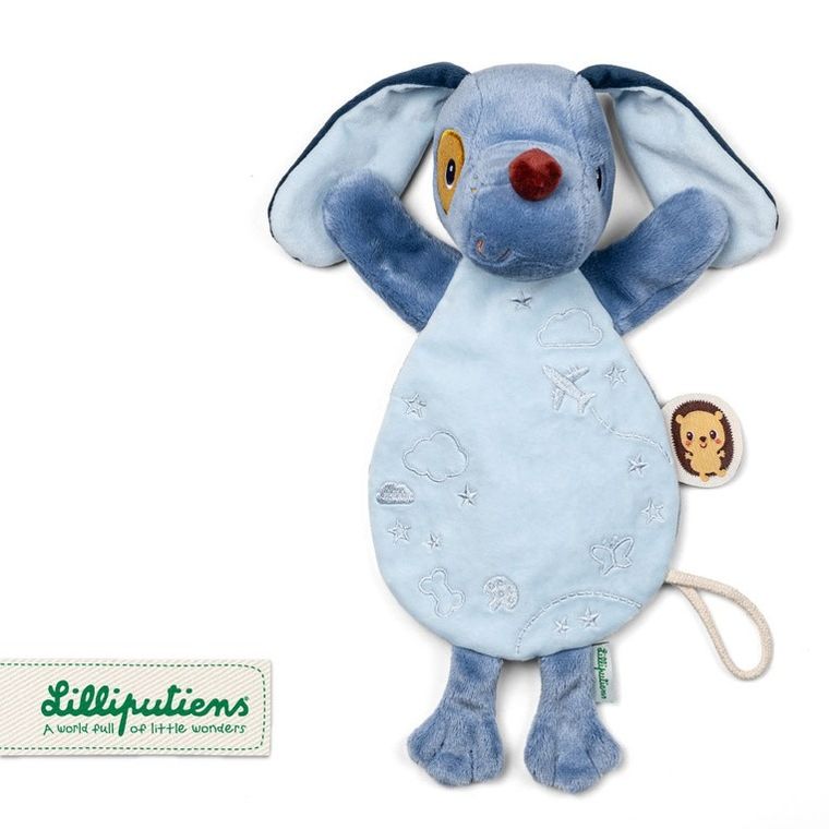 Lilliputiens, Piesek Jules, maskotka, komforter, pacynka świecąca w ciemności, 0m+