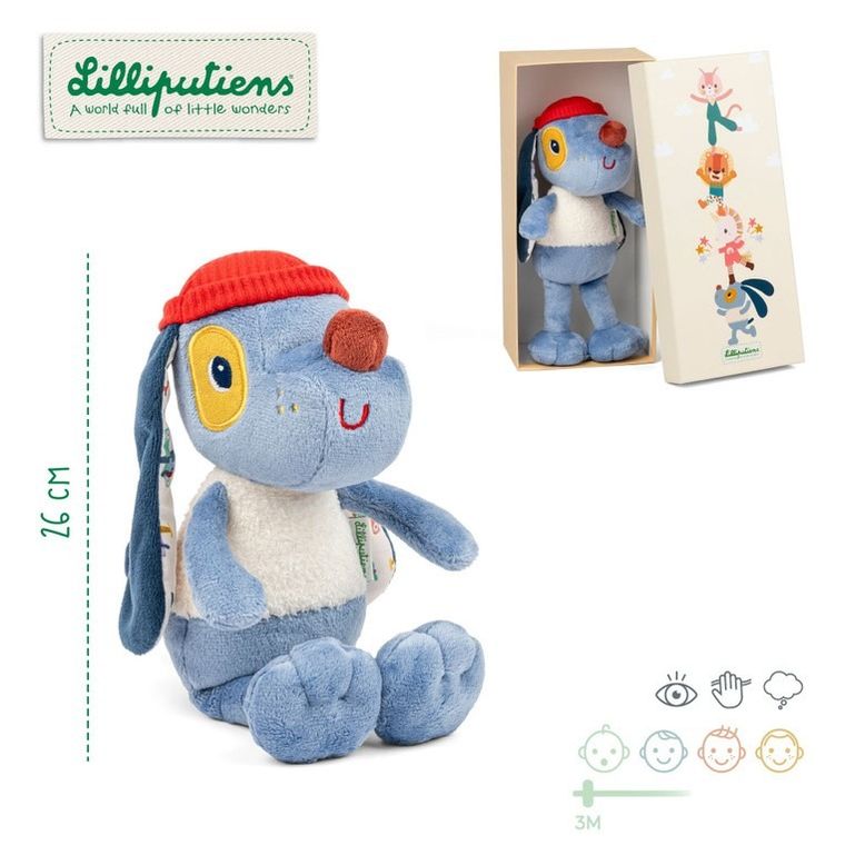 Lilliputiens, Piesek Jules, maskotka w ozdobnym pudełku, 3m+