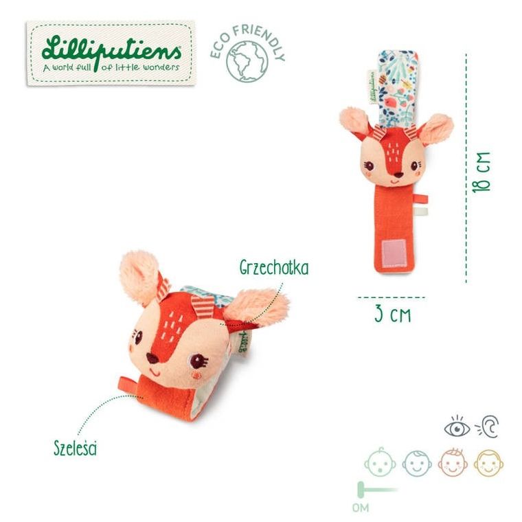 Lilliputiens, Sarenka Stella, grzechotka na rękę z szeleszczącą folią, 0m+