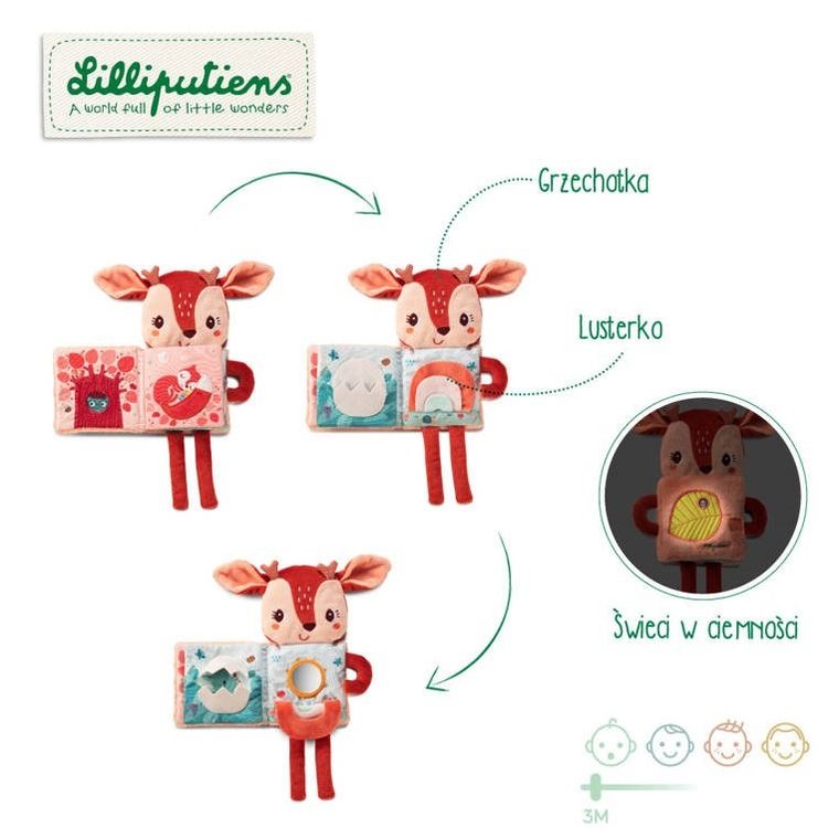 Lilliputiens, Sarenka Stella, przytulanka z książeczką, 3m+