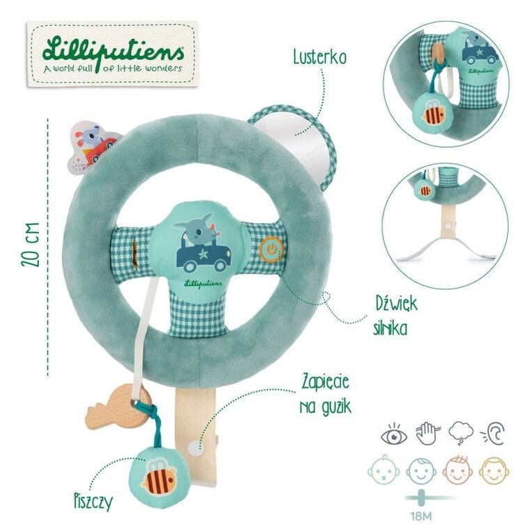 Lilliputiens, Smok Joe, miękka kierownica aktywizująca, 18m+