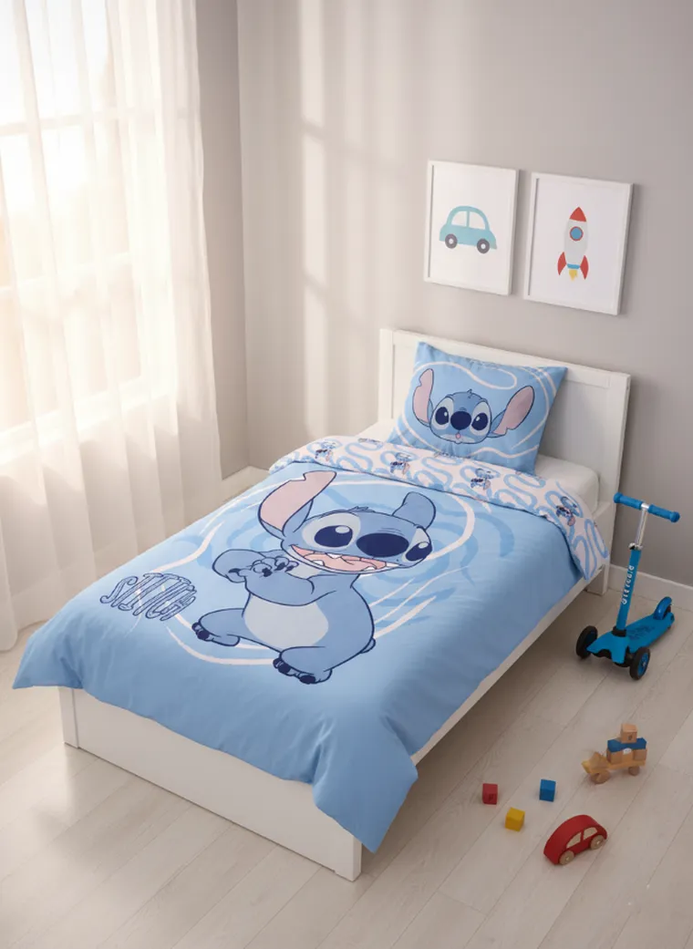 Lilo i Stitch, 2-częściowy komplet pościeli bawełnianej, 100-135 cm