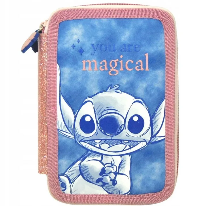 Lilo i Stitch, piórnik rozkładany, podwójny, z wyposażeniem