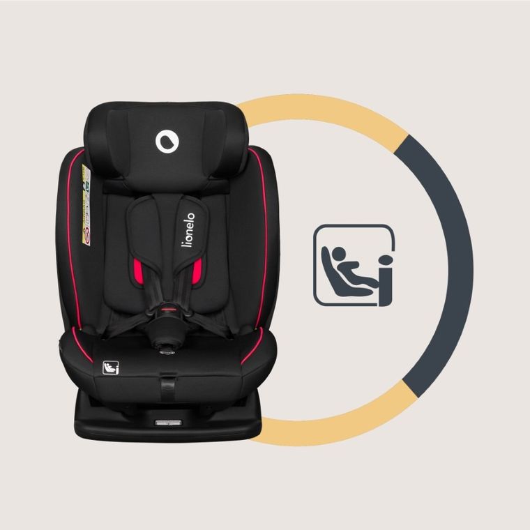 Lionelo, Aart, i-Size, fotelik samochodowy, black carbon red, 40-150 cm