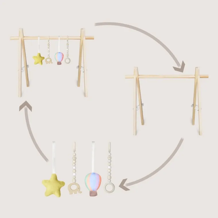 Lionelo, Anis, drewniany stojak edukacyjny, baby gym