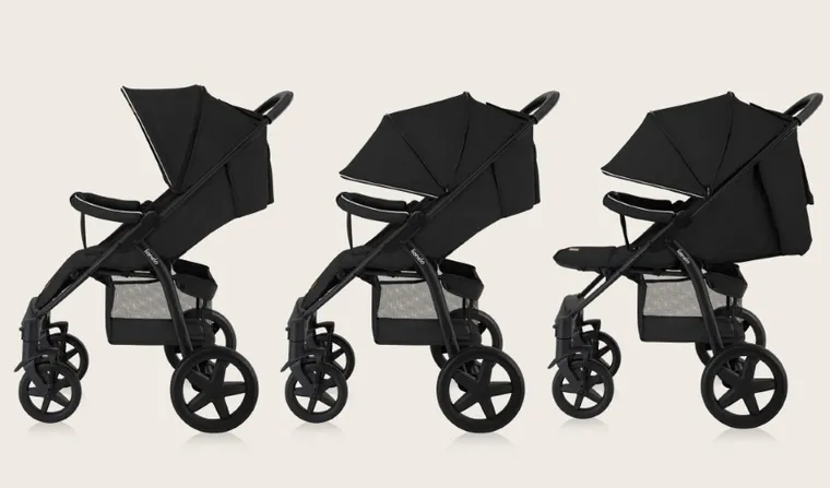 Lionelo, Annet Plus, wózek spacerowy, Black Carbon