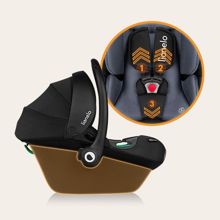 Lionelo, Astrid, fotelik samochodowy z bazą, i-Size, Black Grey, 40-87 cm