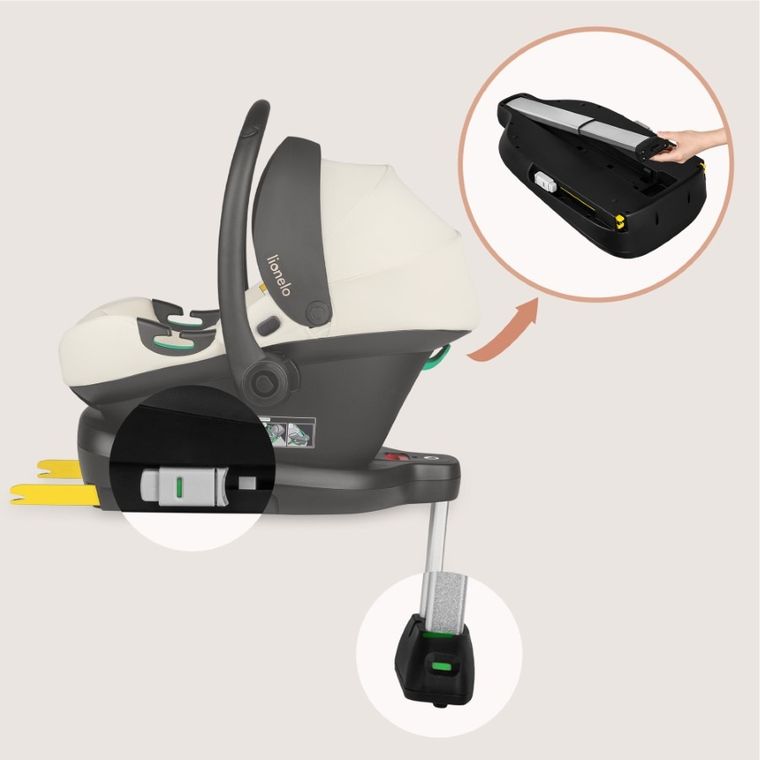 Lionelo, Astrid, i-Size, fotelik samochodowy z bazą, Beige Cream