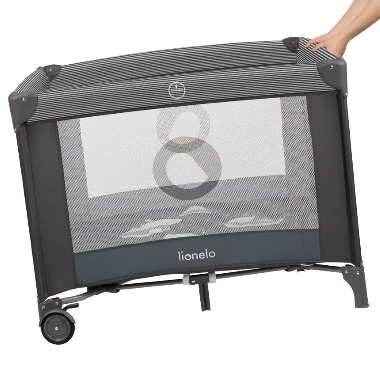 Lionelo, Bonnie, kojec dla dzieci, Grey Scandi