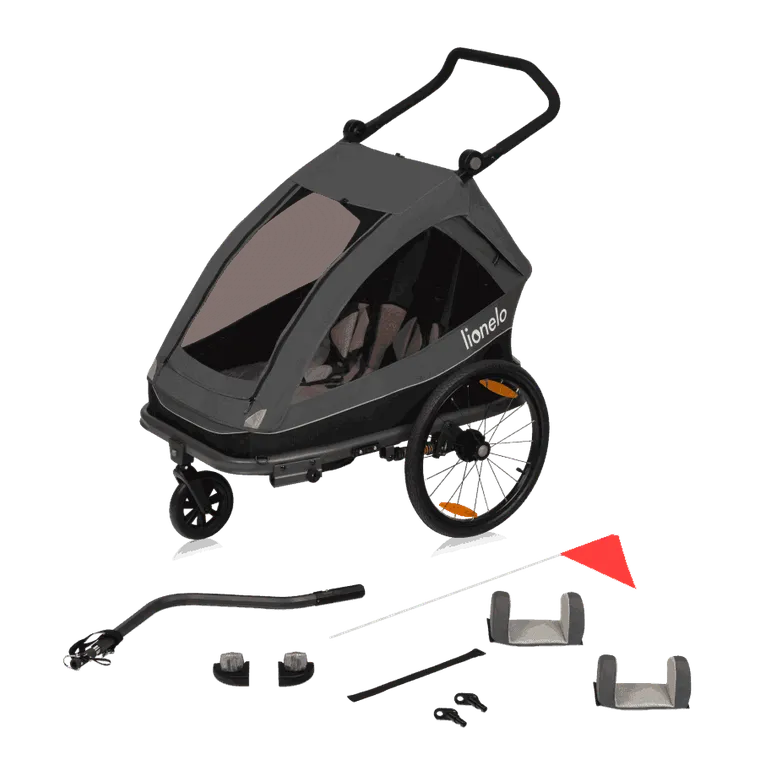 Lionelo, Cama, przyczepka rowerowa, Grey Graphite