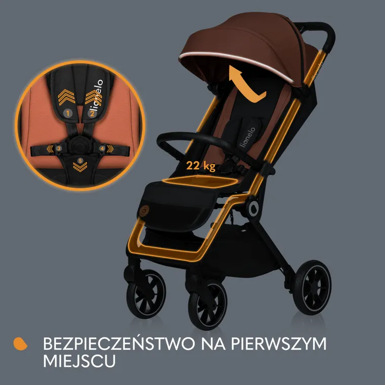 Lionelo, Cloe, wózek spacerowy, Brown Rust