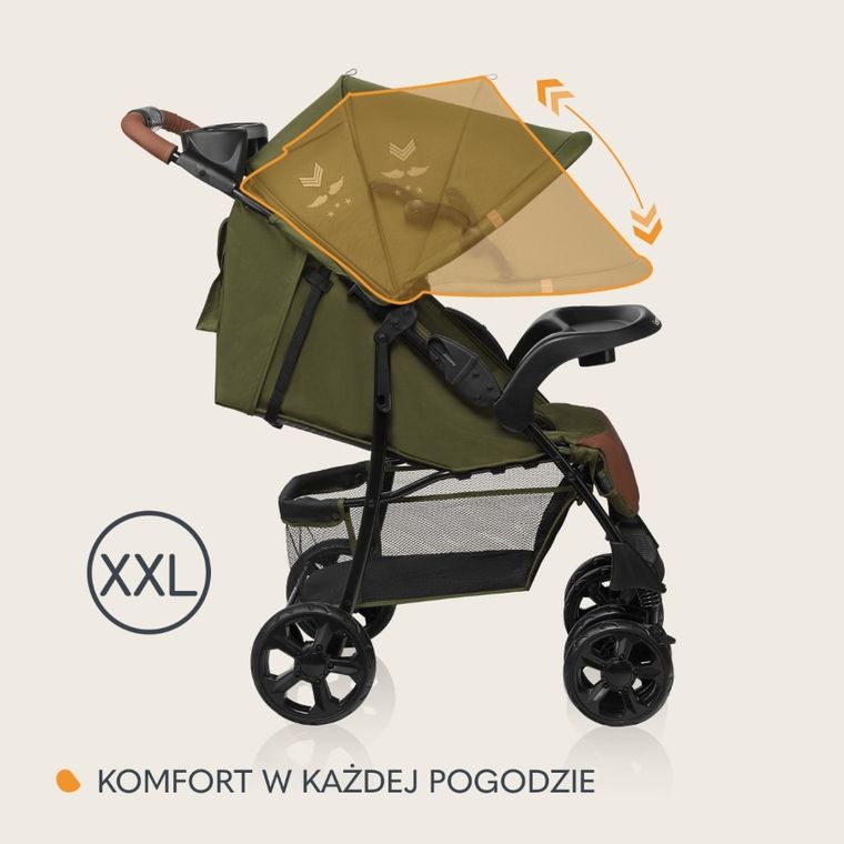 Lionelo, Emma Plus, wózek spacerowy, Forest Green