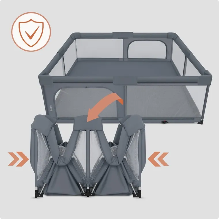 Lionelo, Florence XL Easy Fold, kojec, grey stone