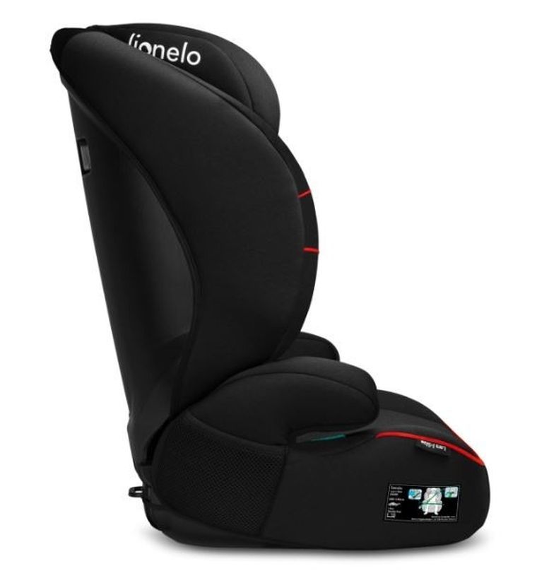 Lionelo, Lars, I-size, fotelik samochodowy, 100-150 cm, Sporty Black Red