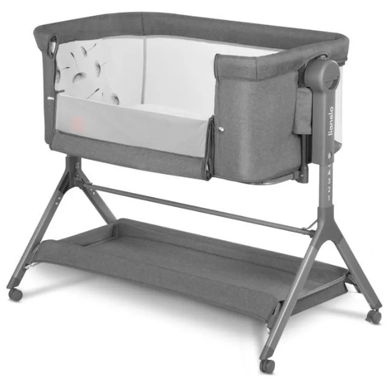 Lionelo, Leonie Plus, łóżeczko dostawne, grey stone