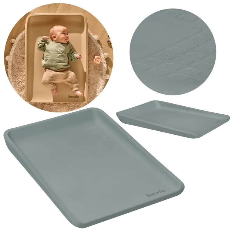 Lionelo, Megs, wielofunkcyjna mata do przewijania, grey dove