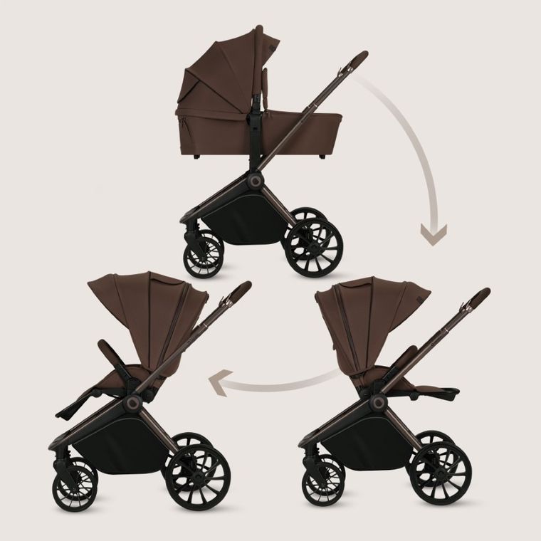 Lionelo, Mika Plus, wózek wielofunkcyjny, 2w1, mocha mousse