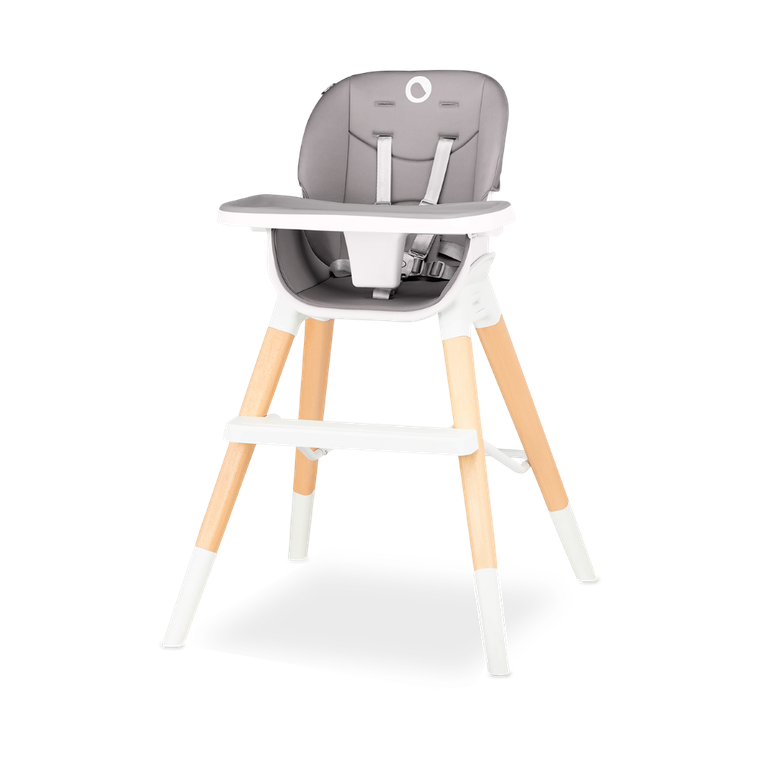 Lionelo, Mona, krzesełko do karmienia, 4w1, drewniane, szare