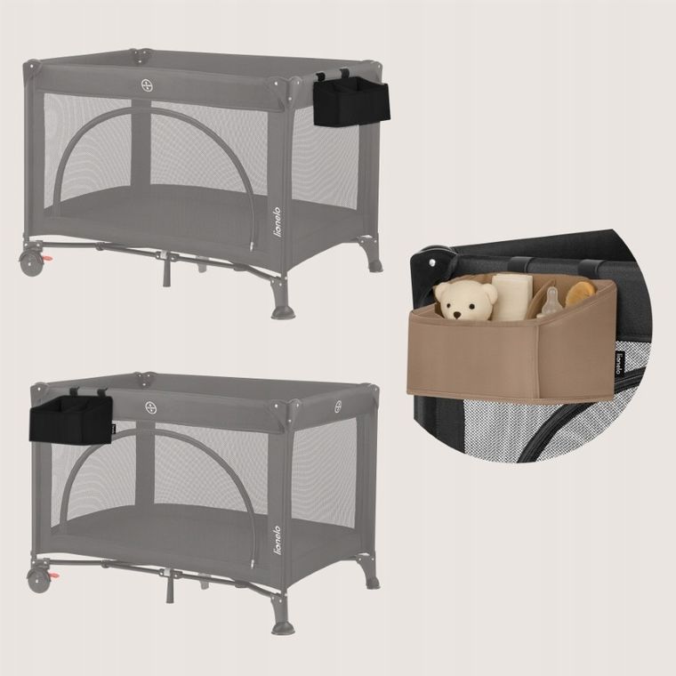 Lionelo, Sidepocket, organizer do łóżeczka, mały, black