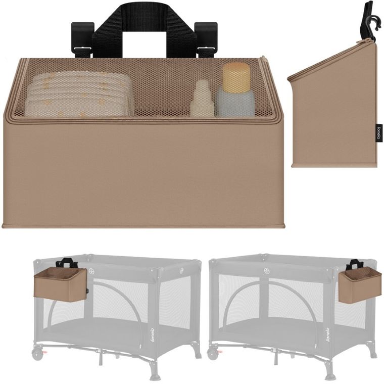 Lionelo, Sidepocket, organizer do łóżeczka, średni, beige