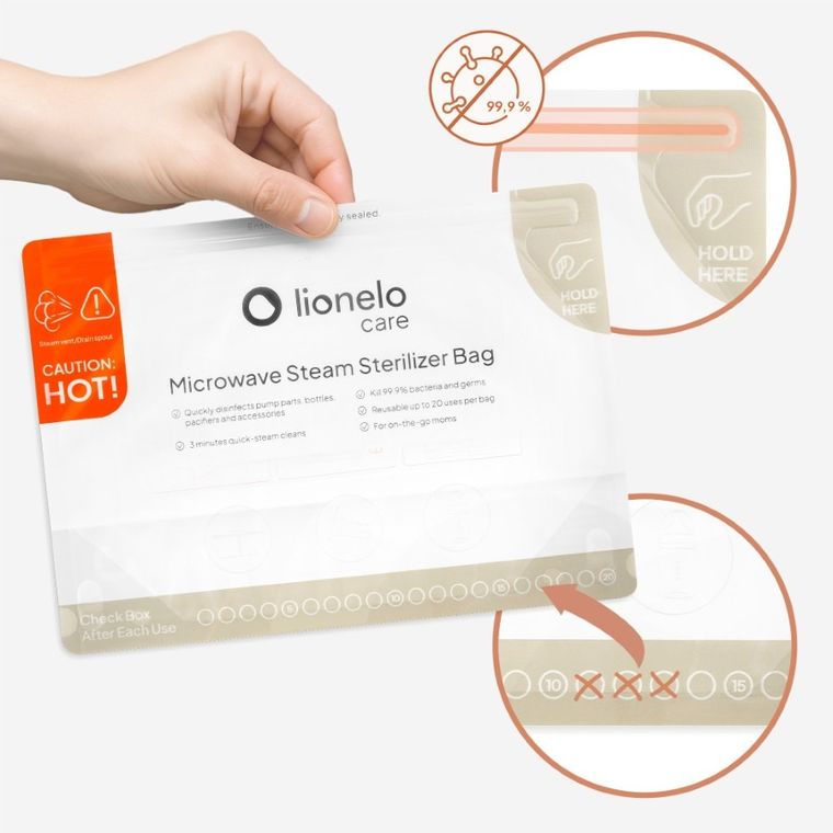 Lionelo, Thermobag, woreczki do sterylizacji, 16 szt.