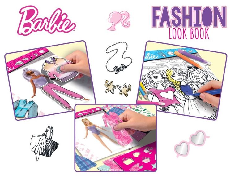 Lisciani, Barbie, Fashion Look, szkicownik z naklejkami