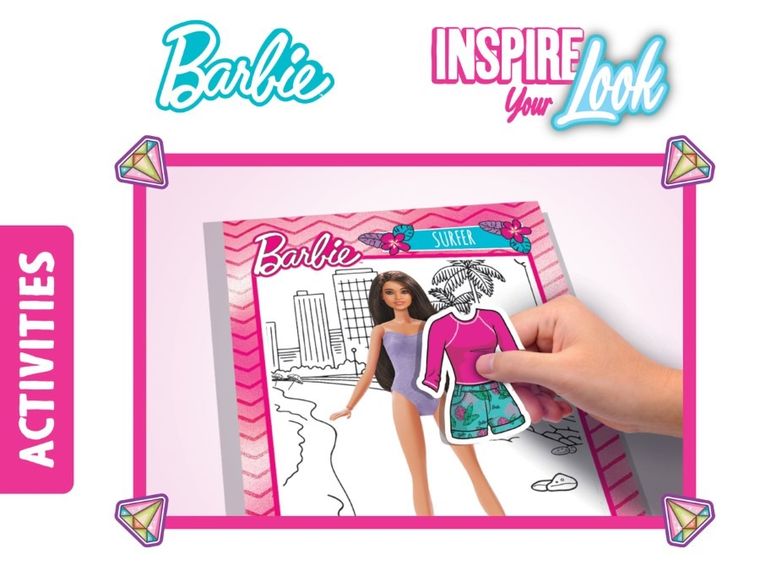 Lisciani, Barbie, Inspire Your Look, szkicownik z naklejkami