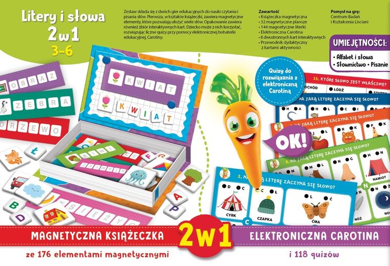Lisciani, Carotina, Litery i słowa, 2w1, zestaw edukacyjny