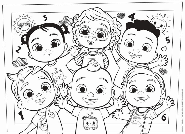 Lisciani, CoComelon, Pouczymy się razem, dwustronne puzzle podłogowe, 24 elementy