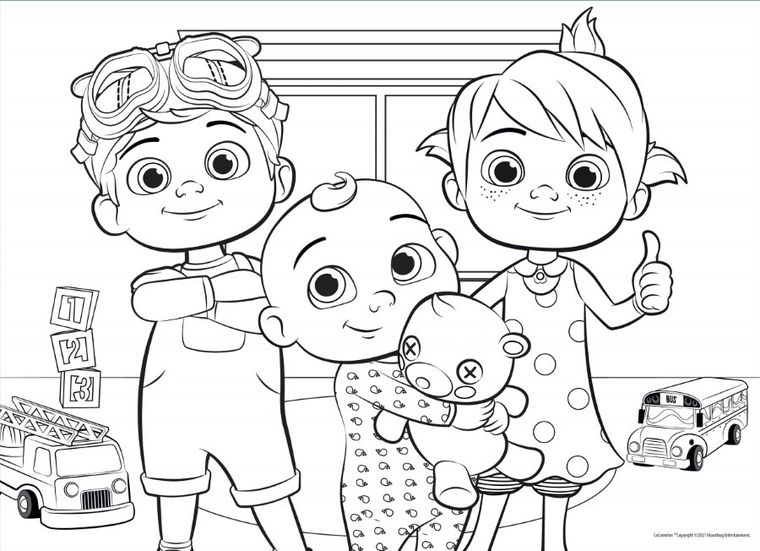 Lisciani, CoComelon, Urocze przytulaski, dwustronne puzzle podłogowe, 60 elementów