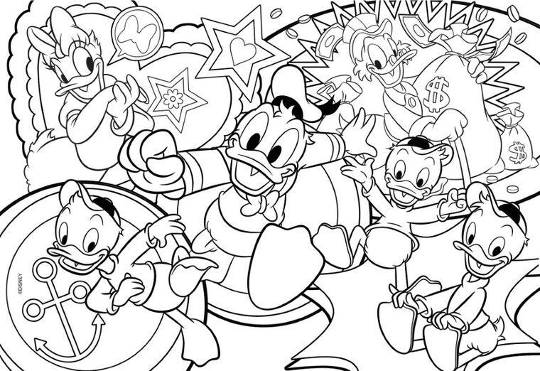 Lisciani, Disney, Kaczor Donald, dwustronne puzzle podłogowe, 108 elementów