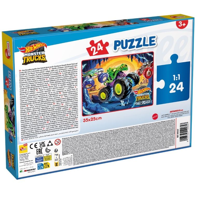 Lisciani, Hot Wheels, puzzle dwustronne, 24 elementy