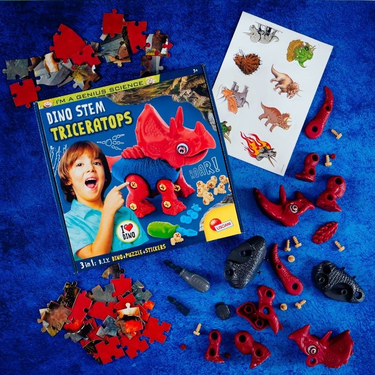 Lisciani, I'm a Genius, Dino Stem, Triceratops, zestaw edukacyjny