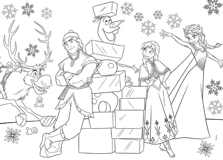 Lisciani, Kraina Lodu, puzzle maxi, dwustronne, 35 elementów