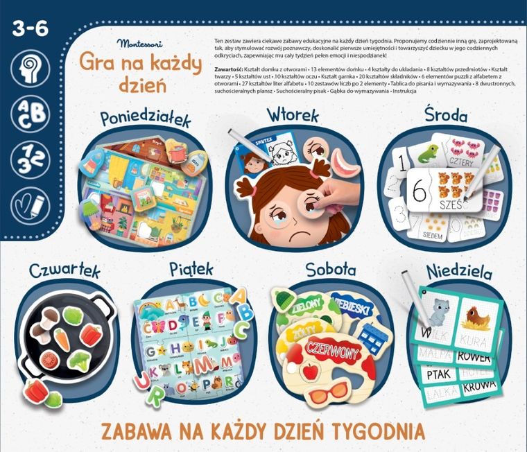 Lisciani, Montessori, Gry na każdy dzień, gra edukacyjna